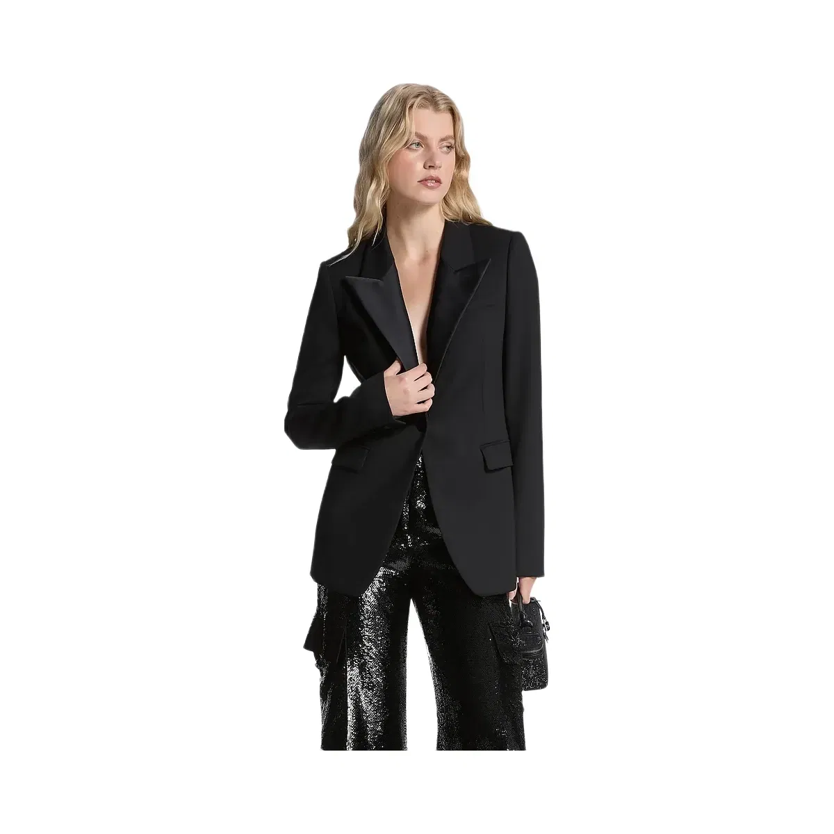 Michael Kors Twill Tuxedo Blazer Black