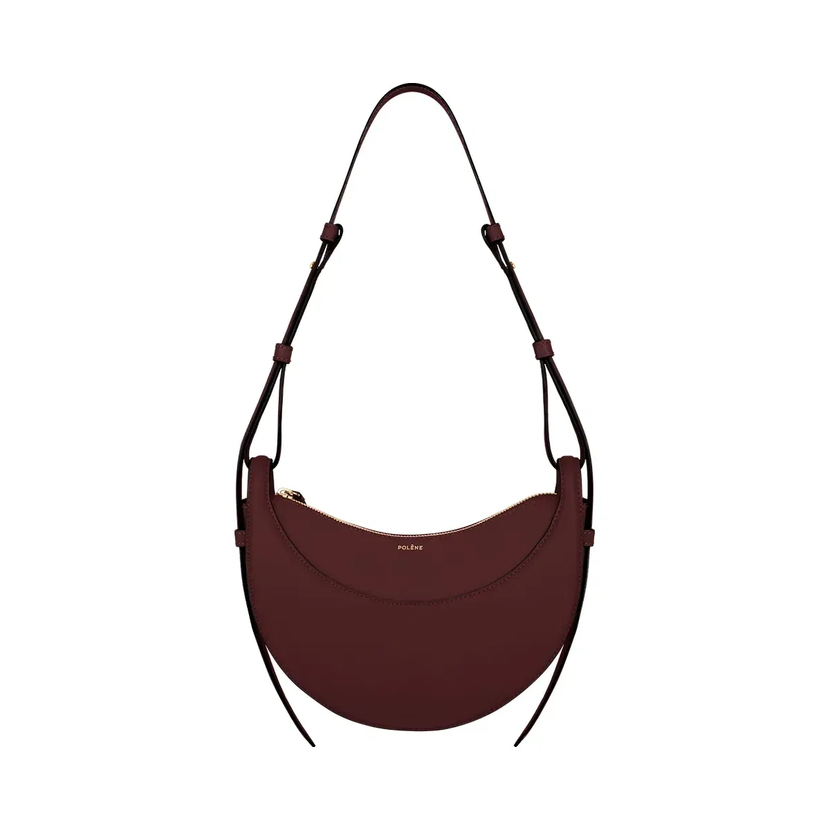 Polène Numéro Dix Smooth Leather Bag Black Cherry