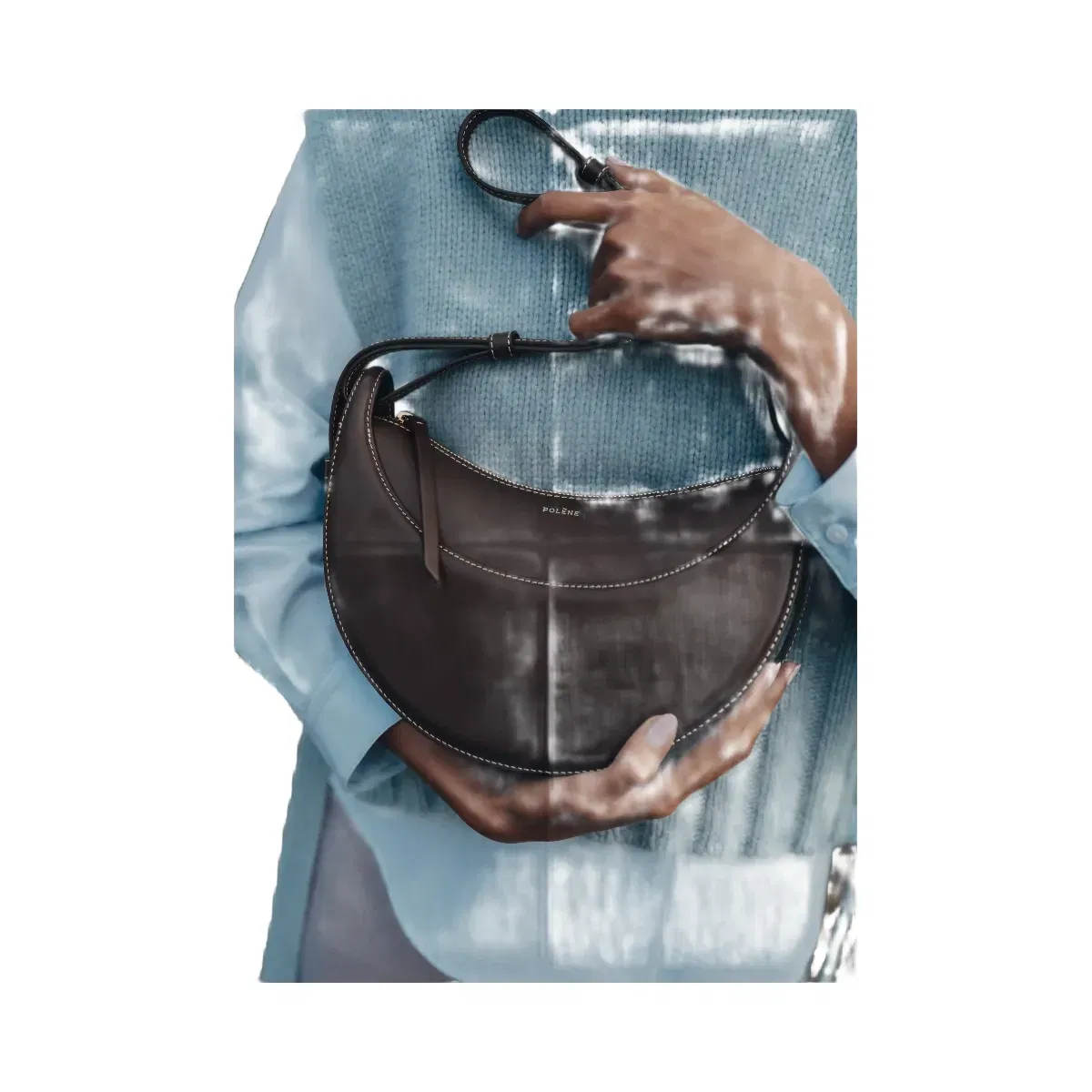 Polène Numéro Dix Smooth Leather Bag Ebony