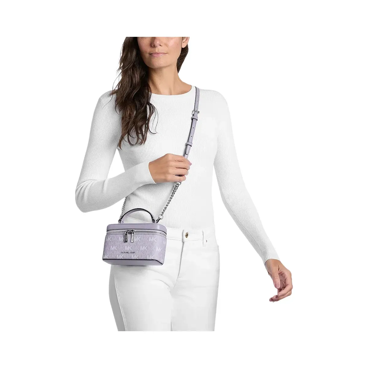 Michael Kors Vivi Small Signature Logo Vanity Crossbody Bag Lilac