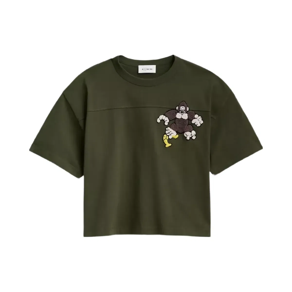 Coach x Brain Dead Football Cropped T-Shirt in Dark Grey