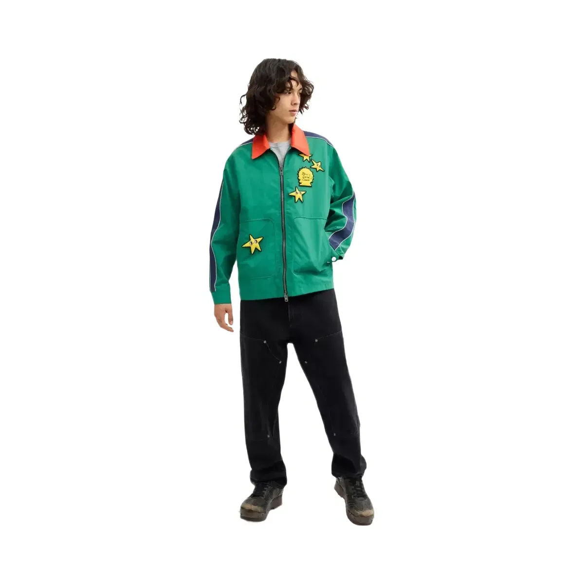 Coach x Brain Dead Nylon Racer Jacket In Recycled Polyamide in Green