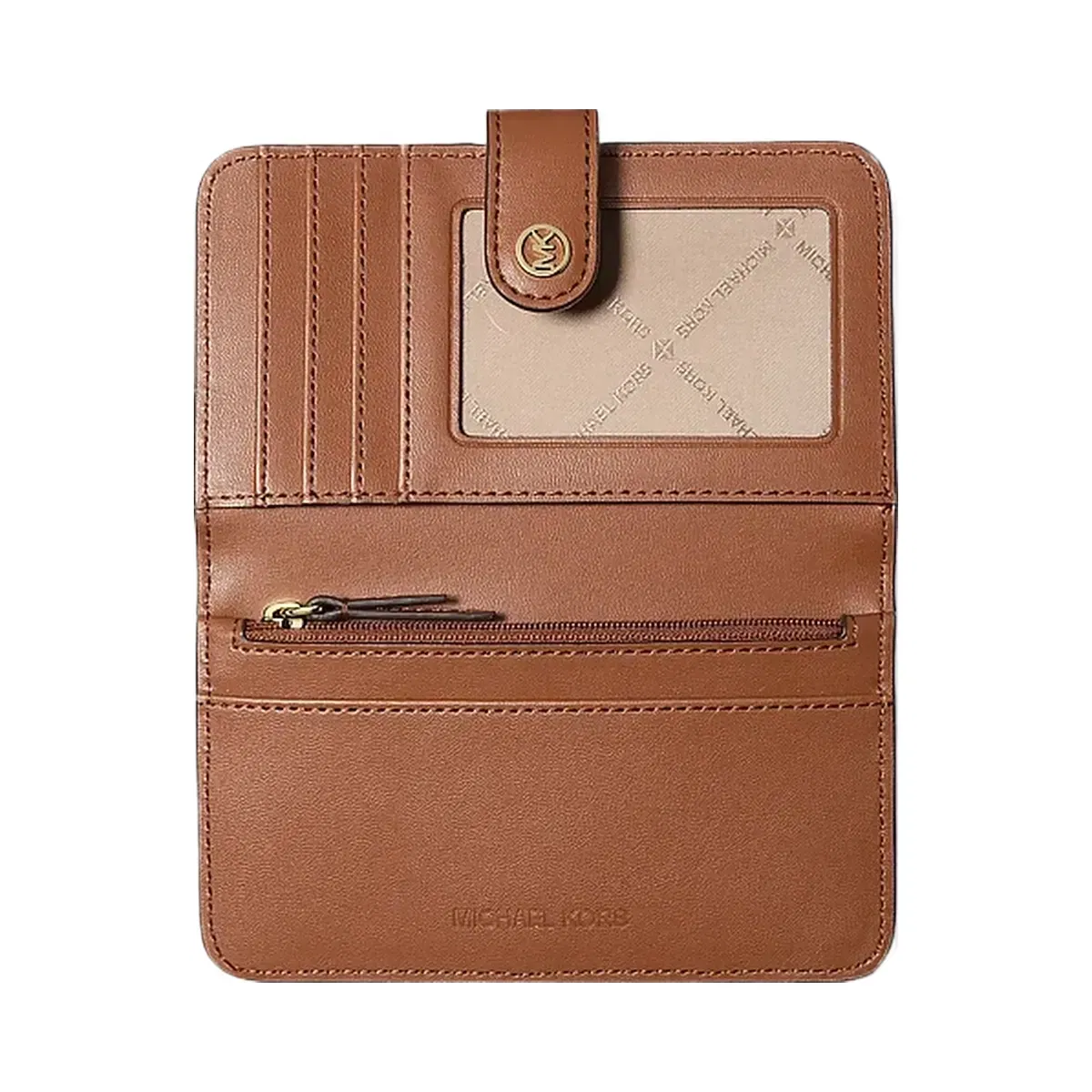 Michael Kors Jet Set Travel Medium Pebbled Leather Billfold Wallet Luggage