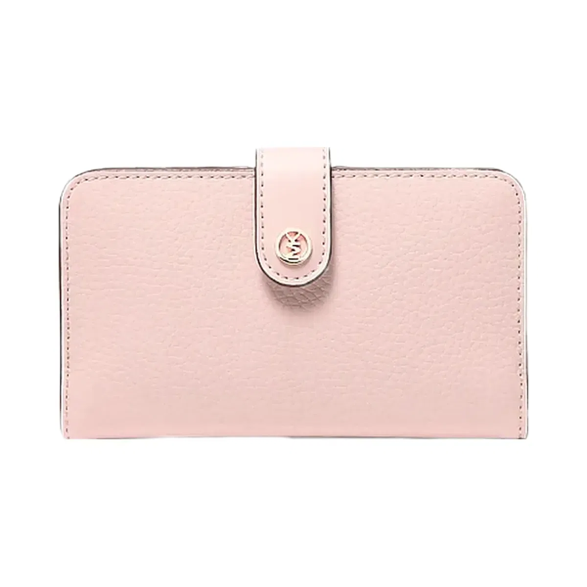 Michael Kors Jet Set Travel Medium Pebbled Leather Billfold Wallet Powder Blush