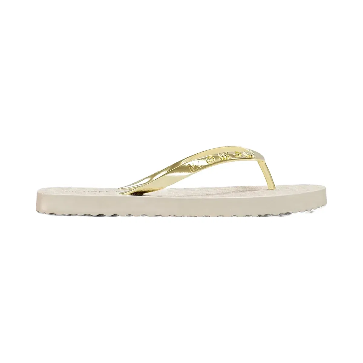Michael Kors Signature Logo Flip Flops Vanilla