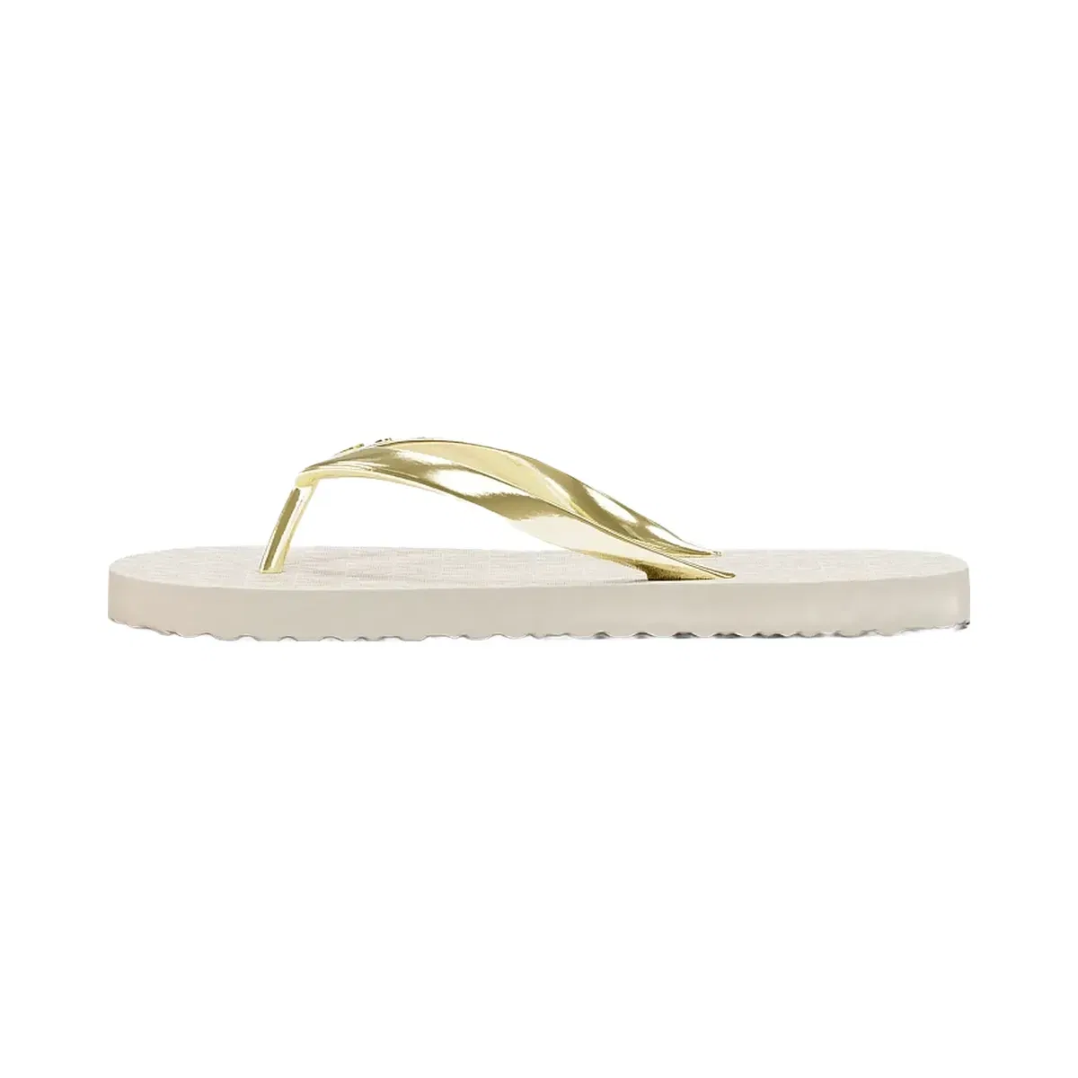 Michael Kors Signature Logo Flip Flops Vanilla