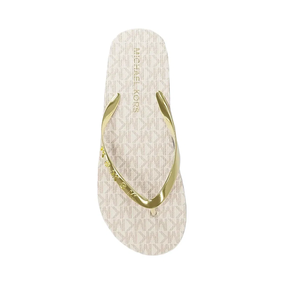 Michael Kors Signature Logo Flip Flops Vanilla