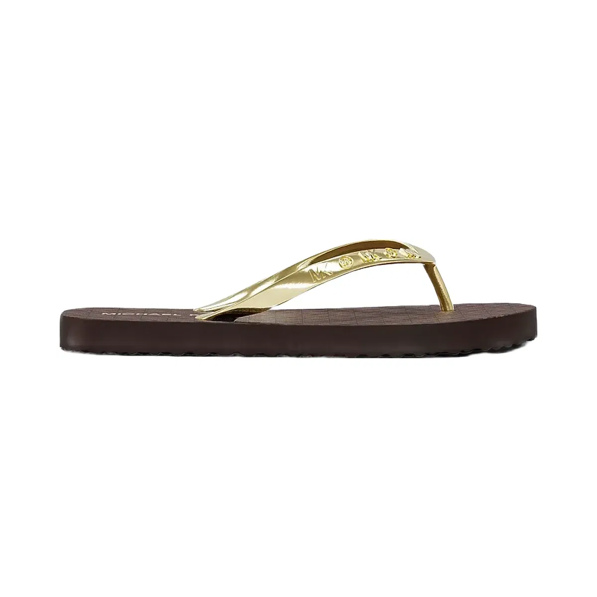 Michael Kors Signature Logo Flip Flops Brown