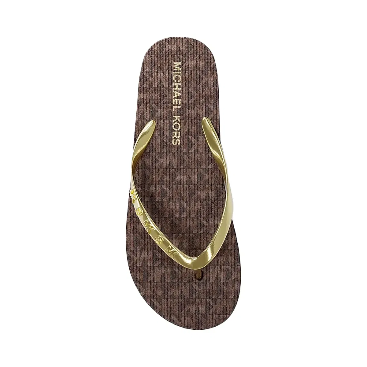 Michael Kors Signature Logo Flip Flops Brown