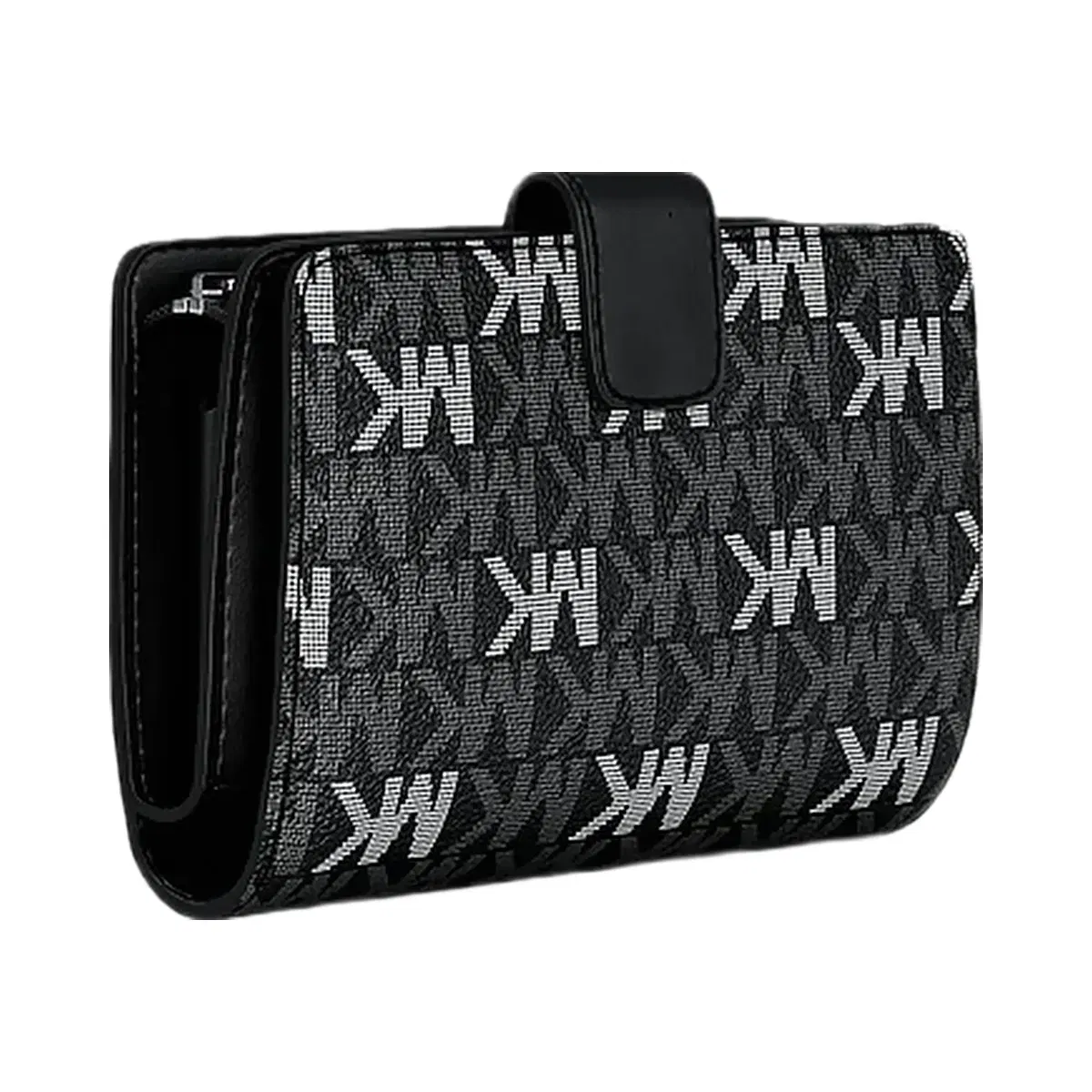 Michael Kors Jet Set Travel Medium Signature Logo Billfold Wallet Black
