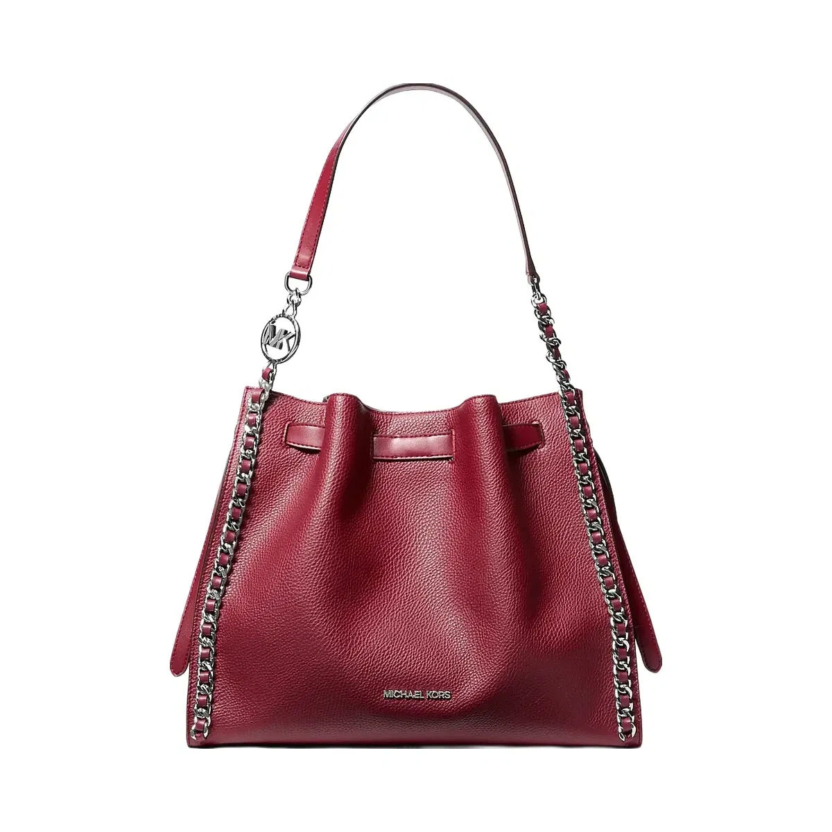 Michael Kors Mina Large Chain Shoulder Bag Maroon