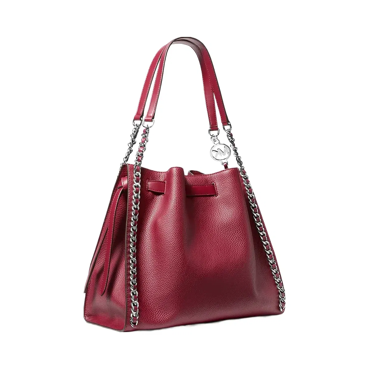 Michael Kors Mina Large Chain Shoulder Bag Maroon