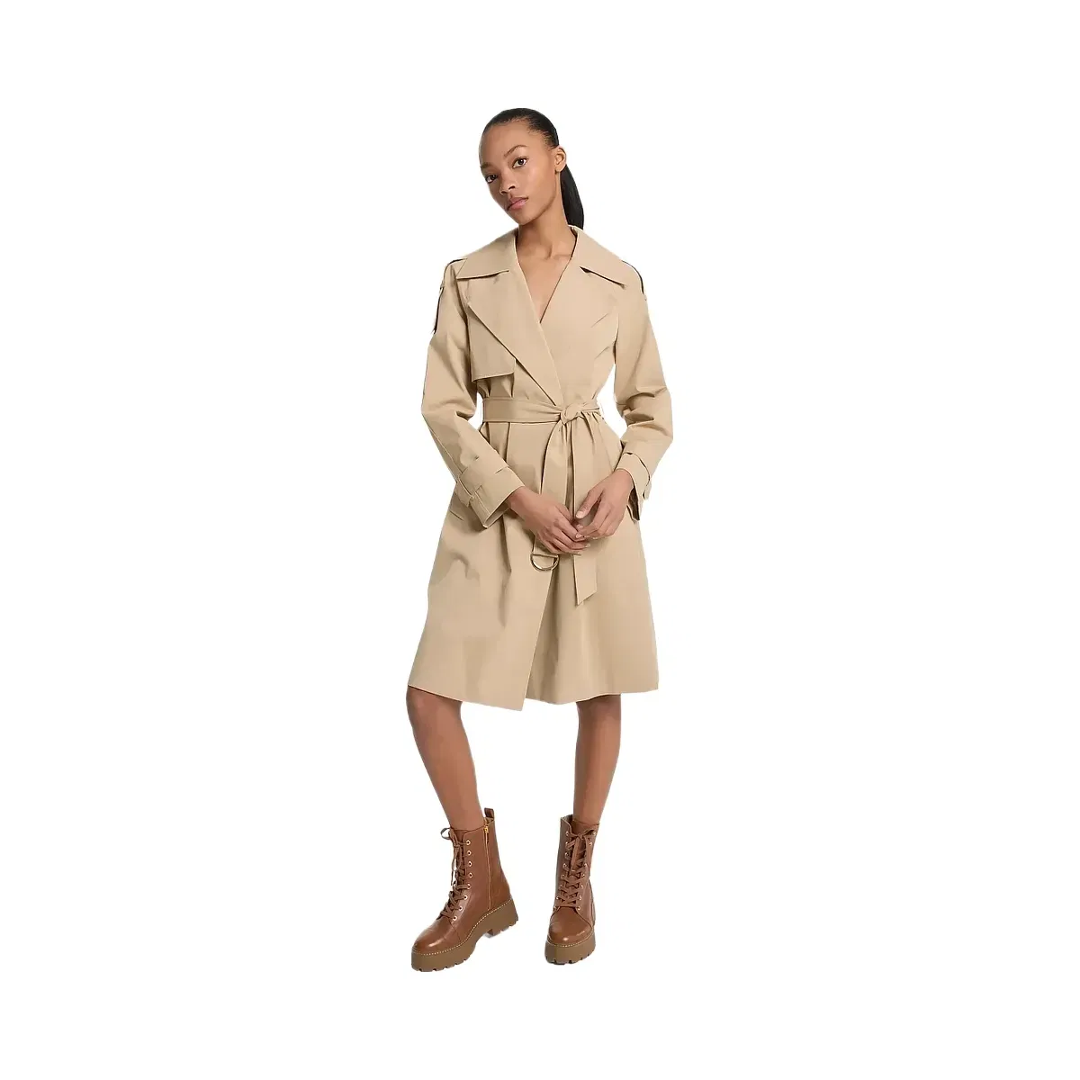 Michael Kors Belted Trench Coat Khaki