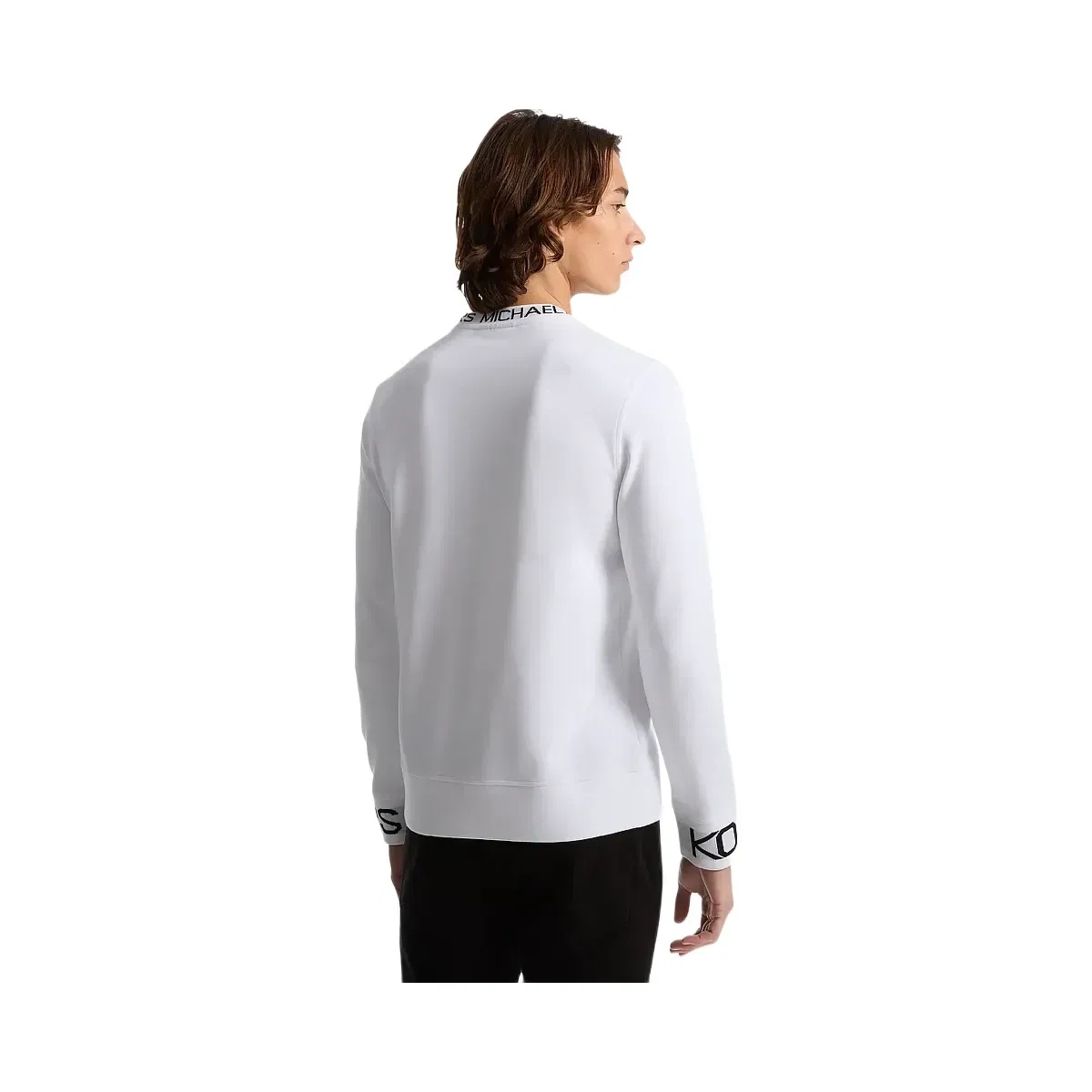 Michael Kors Logo Trim Cotton Blend Sweatshirt White