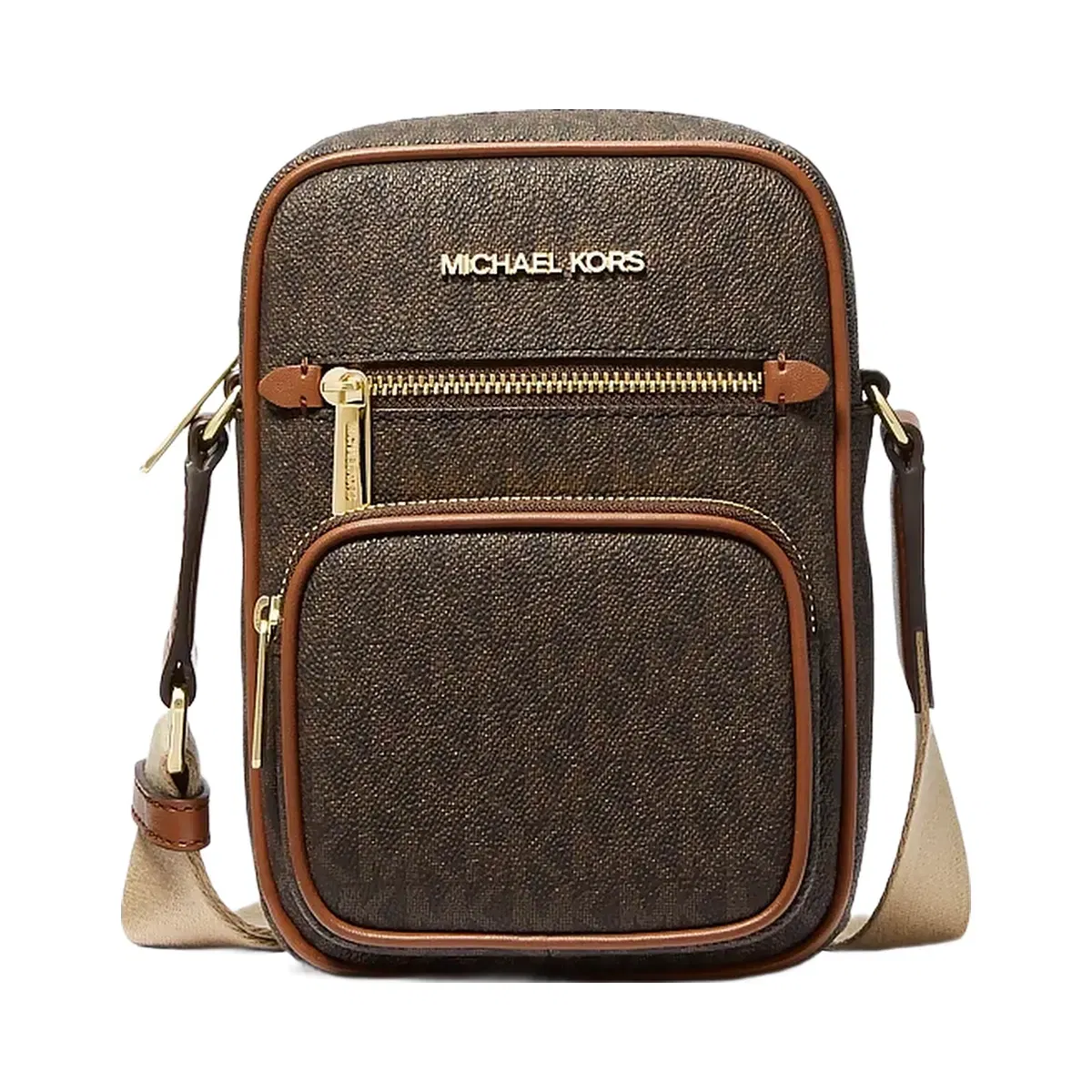 Michael Kors Jet Set Medium Signature Logo Crossbody Bag Brown