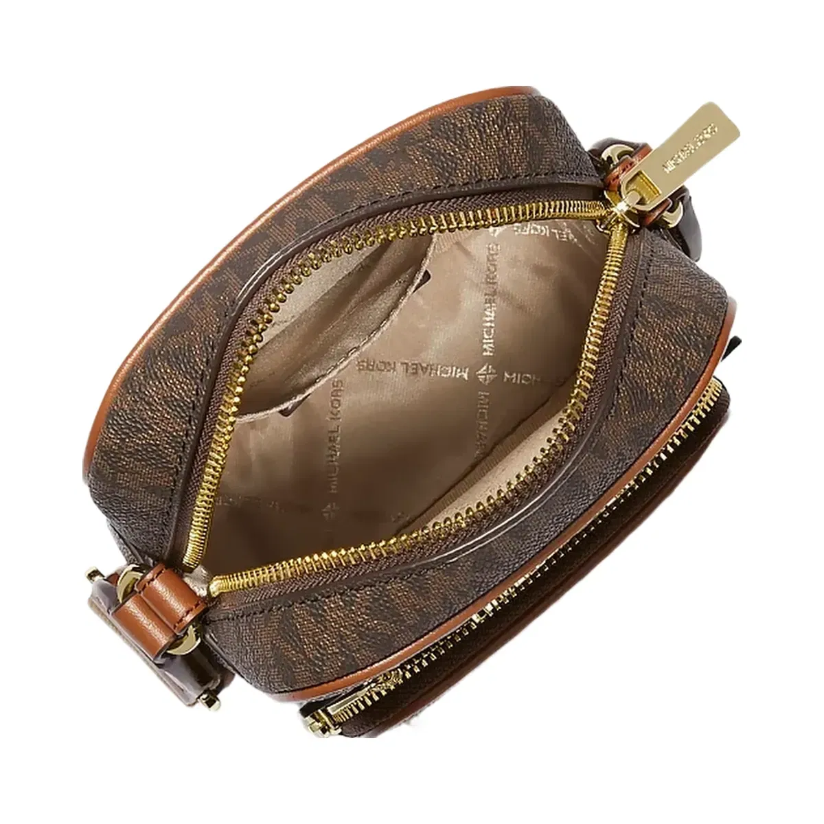 Michael Kors Jet Set Medium Signature Logo Crossbody Bag Brown