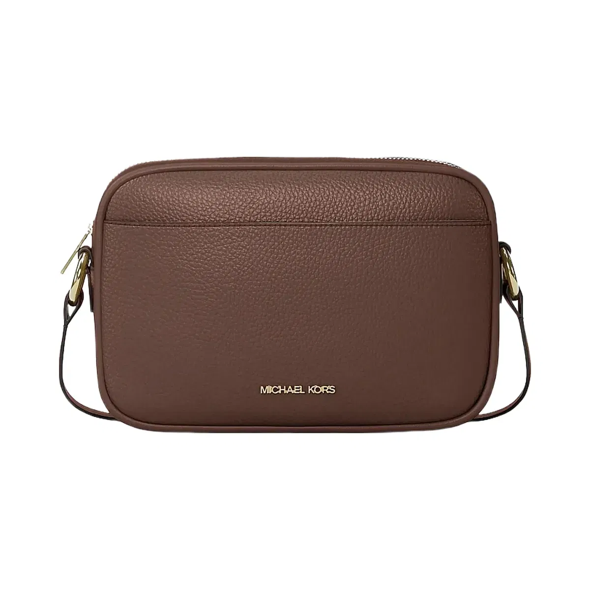 Michael Kors Jet Set Large Pebbled Leather Camera Crossbody Bag Nutmeg