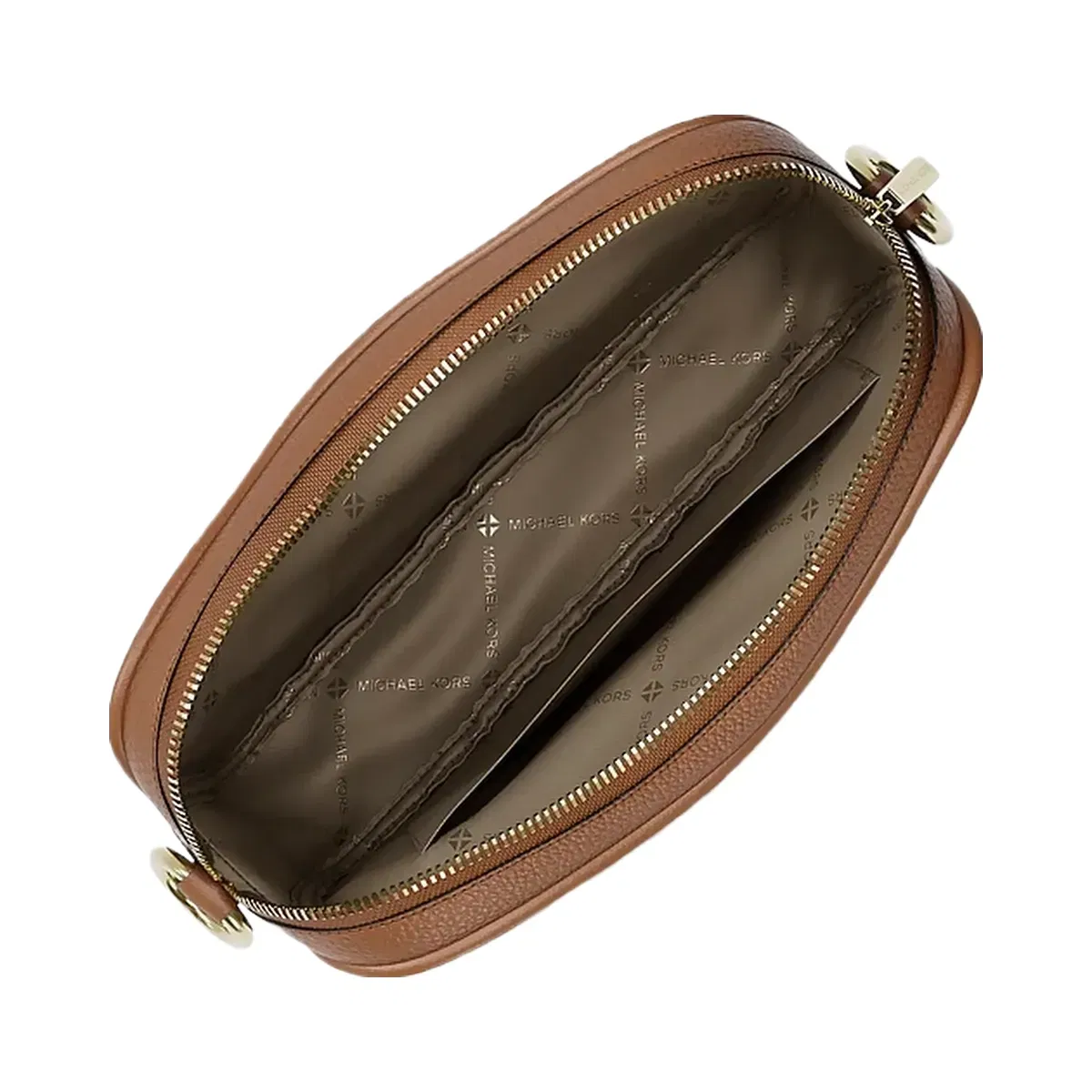 Michael Kors Jet Set Large Pebbled Leather Camera Crossbody Bag Luggage