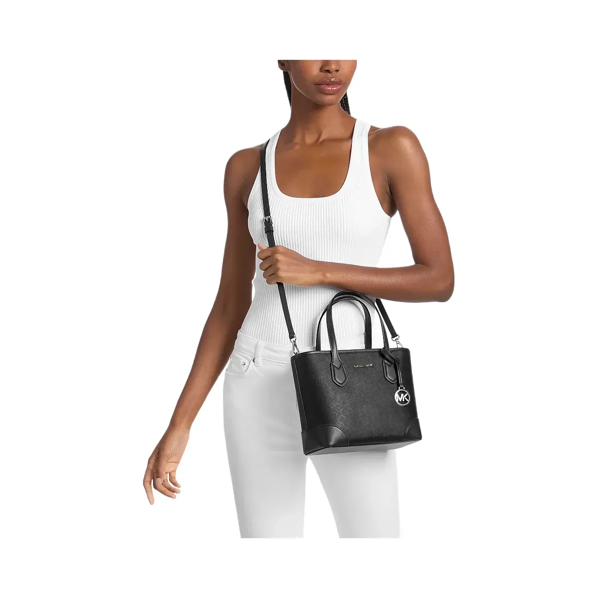 Michael Kors Eva Extra-Small Saffiano Leather Convertible Tote Bag Black