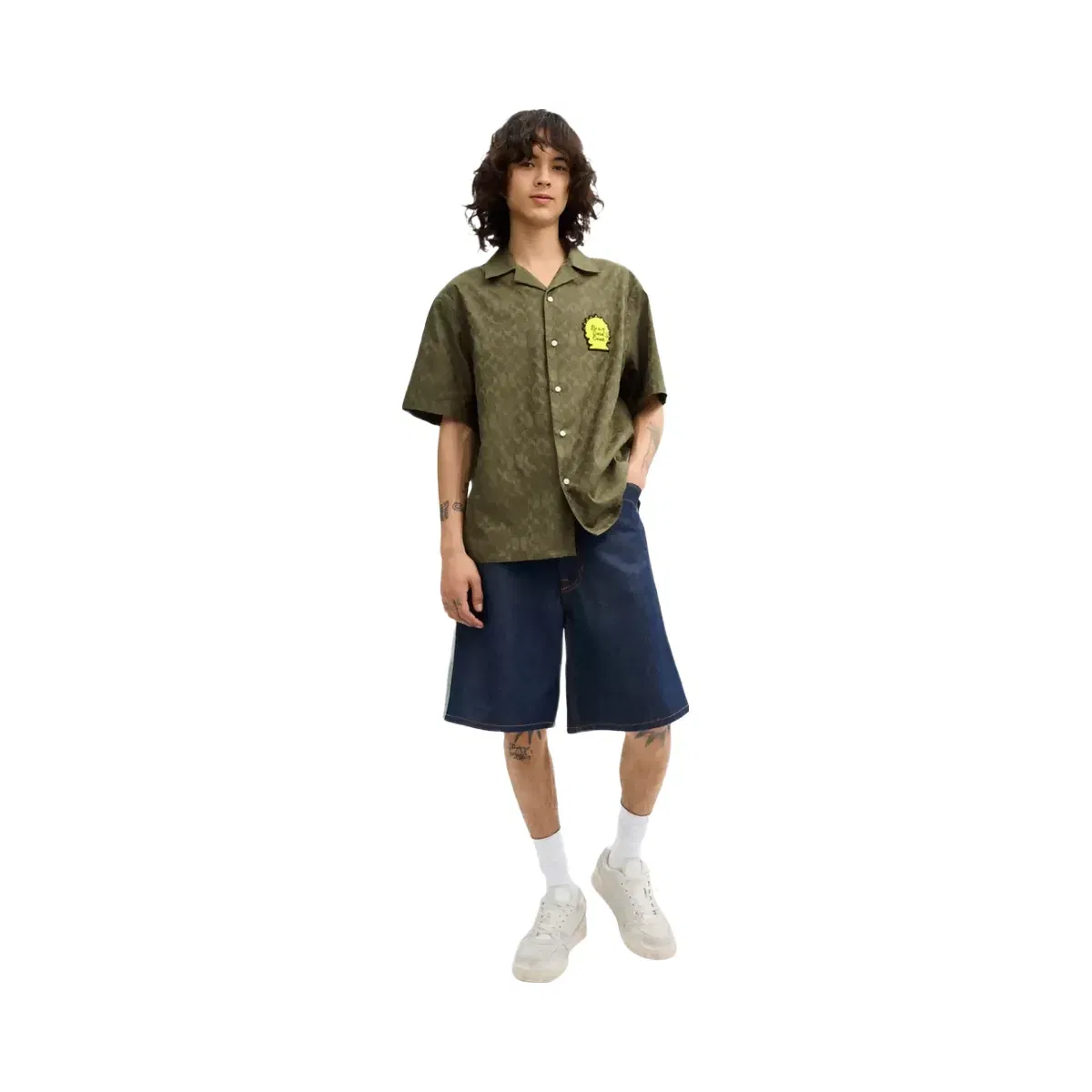 Coach x Brain Dead Signature Camp Shirt in Green