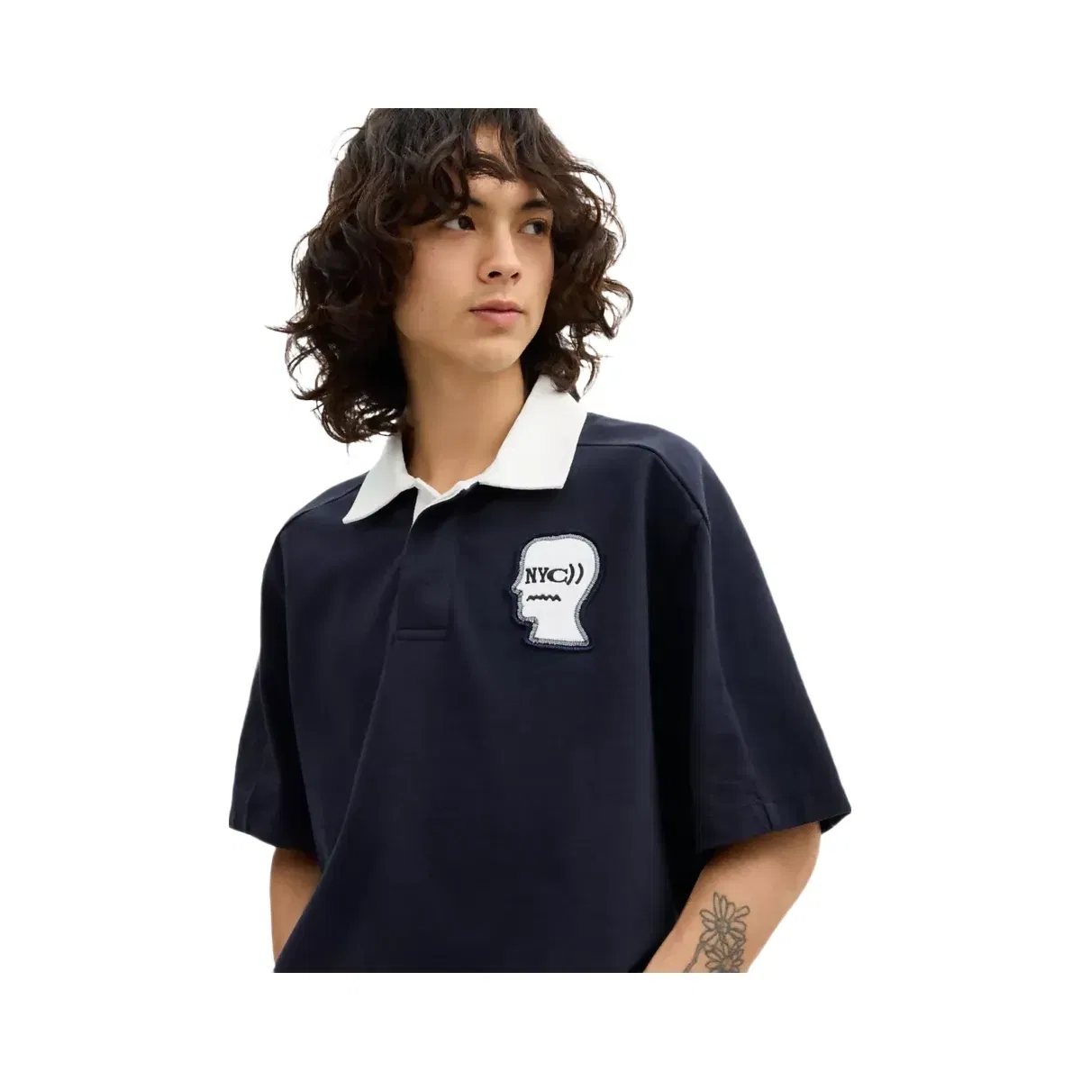 Coach x Brain Dead Rugby Polo in Navy Blue