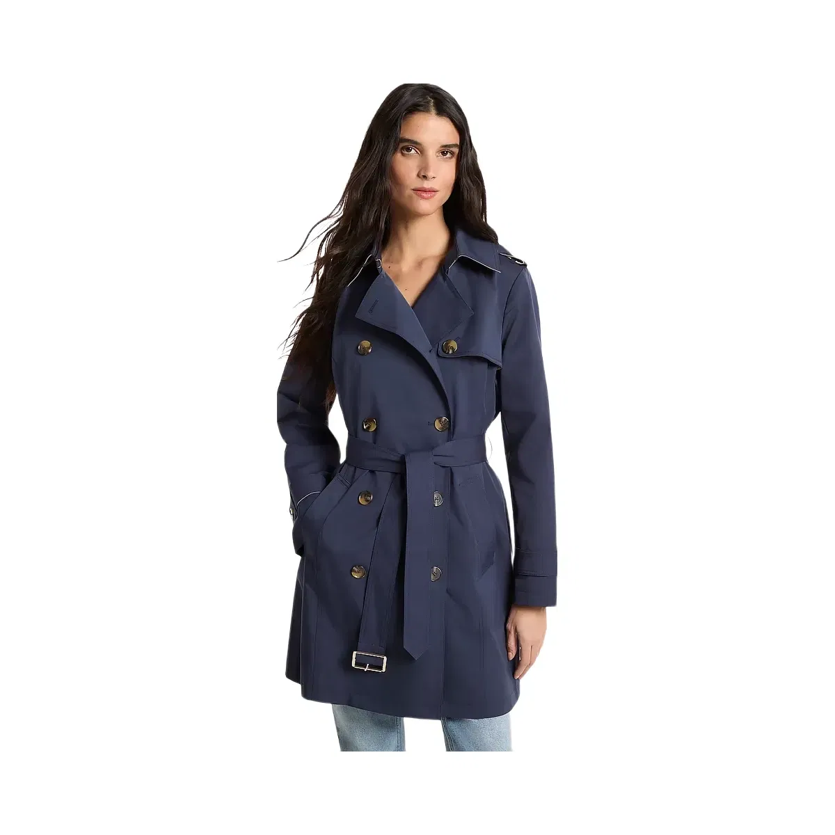 Michael Kors Belted Trench Coat Midnightblue