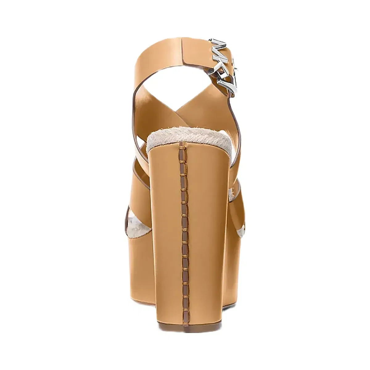 Michael Kors Raven Leather Wedge Sandal Peanut