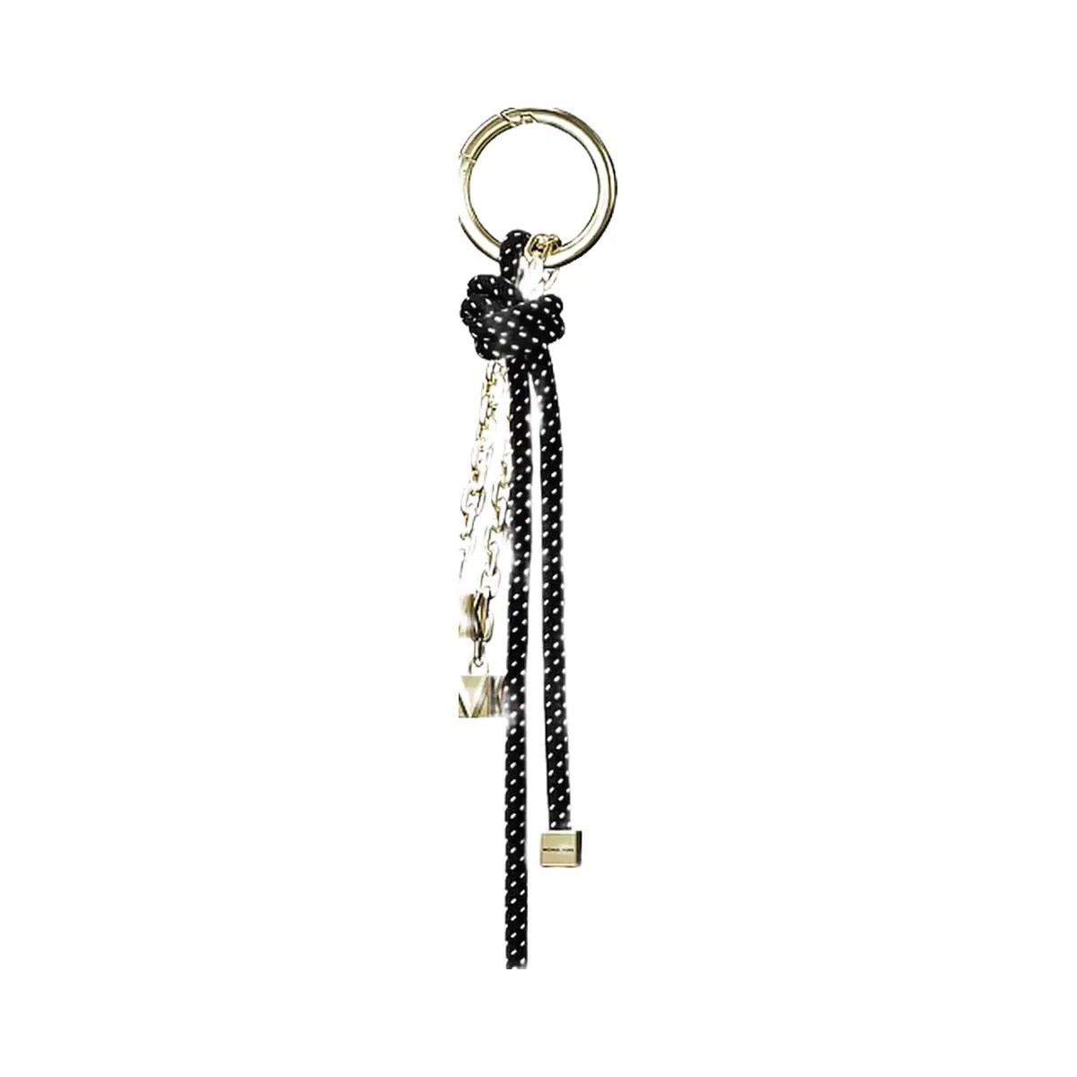 Michael Kors Gold-Tone and Speckled Cord Bag Charm Black