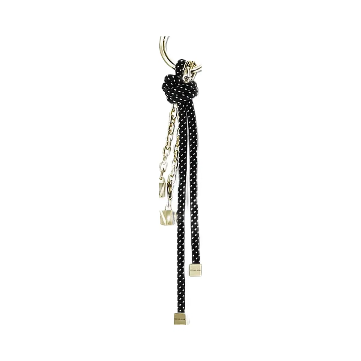 Michael Kors Gold-Tone and Speckled Cord Bag Charm Black