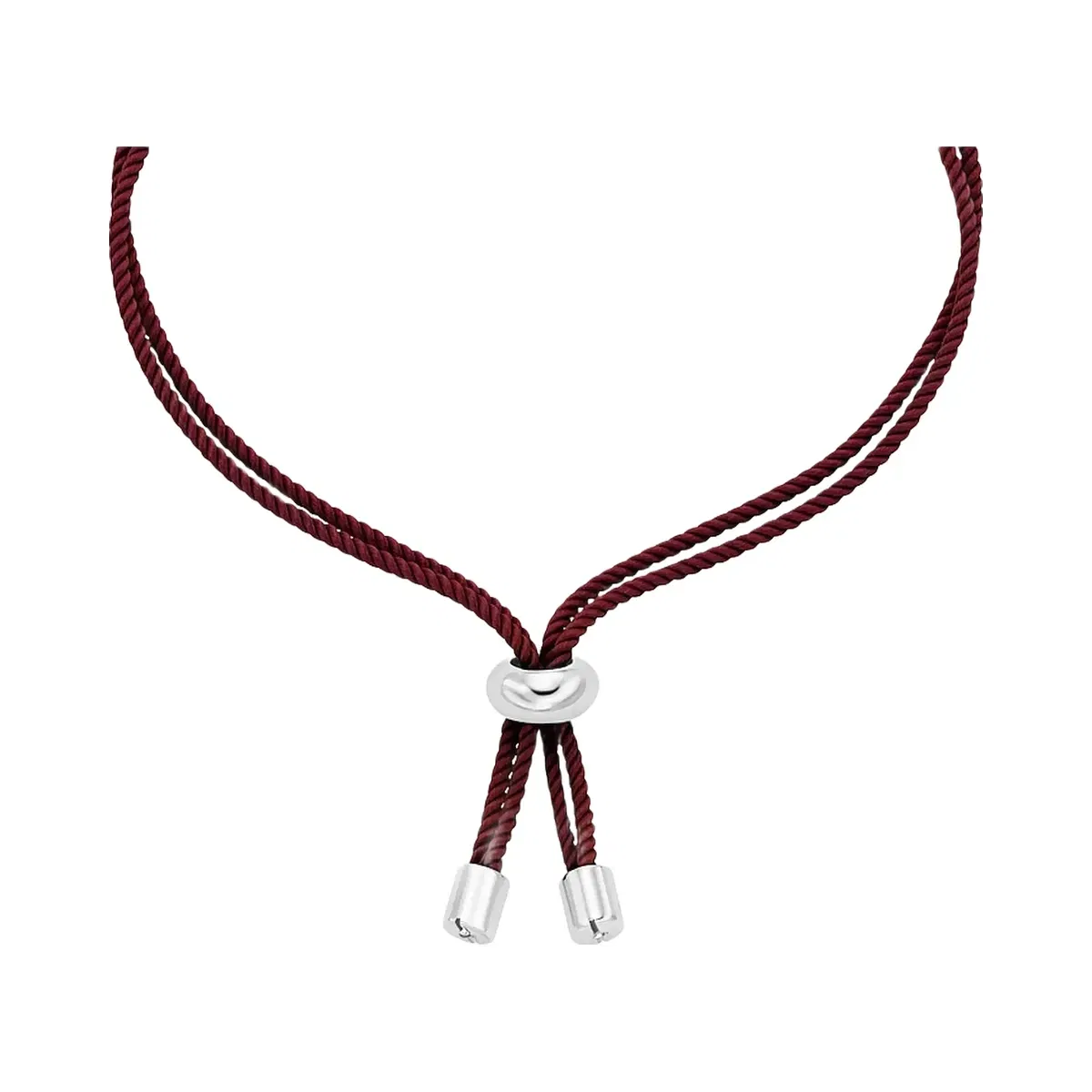 Michael Kors Horsebit Cord Slider Bracelet Silver/Maroon