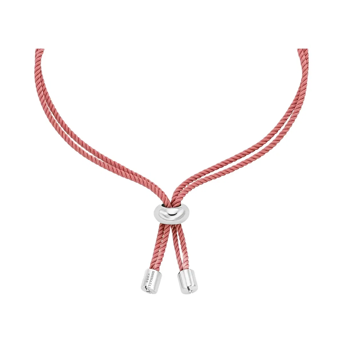 Michael Kors Horsebit Corded Slider Bracelet Silver/Sunset Rose