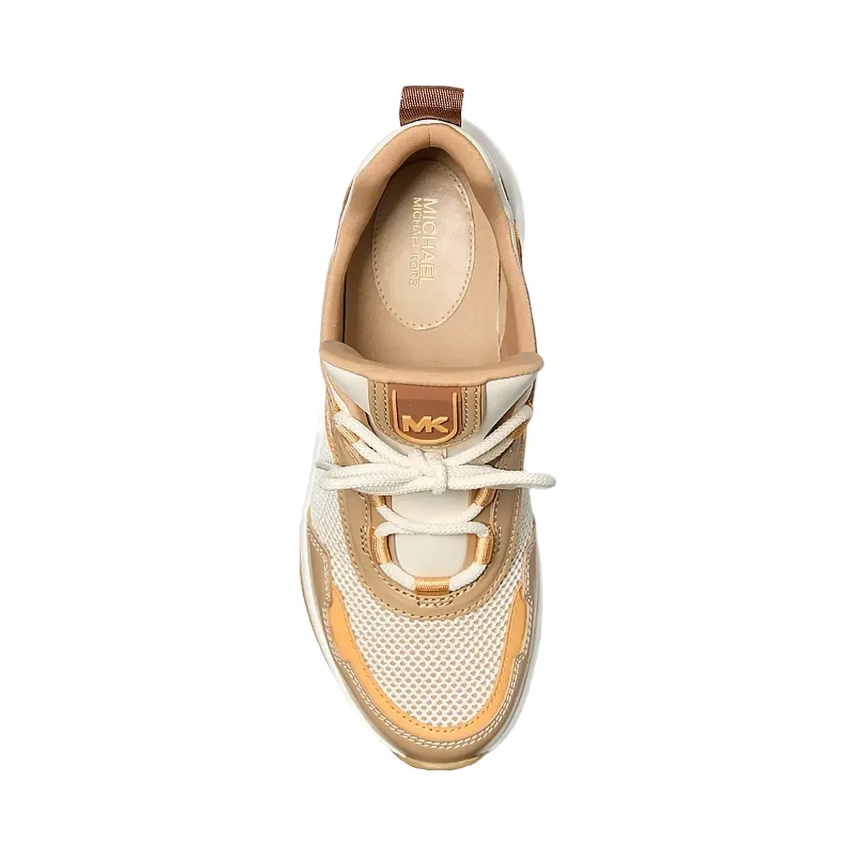 Michael Kors Olympia Mixed-Media Trainer Honeywheat