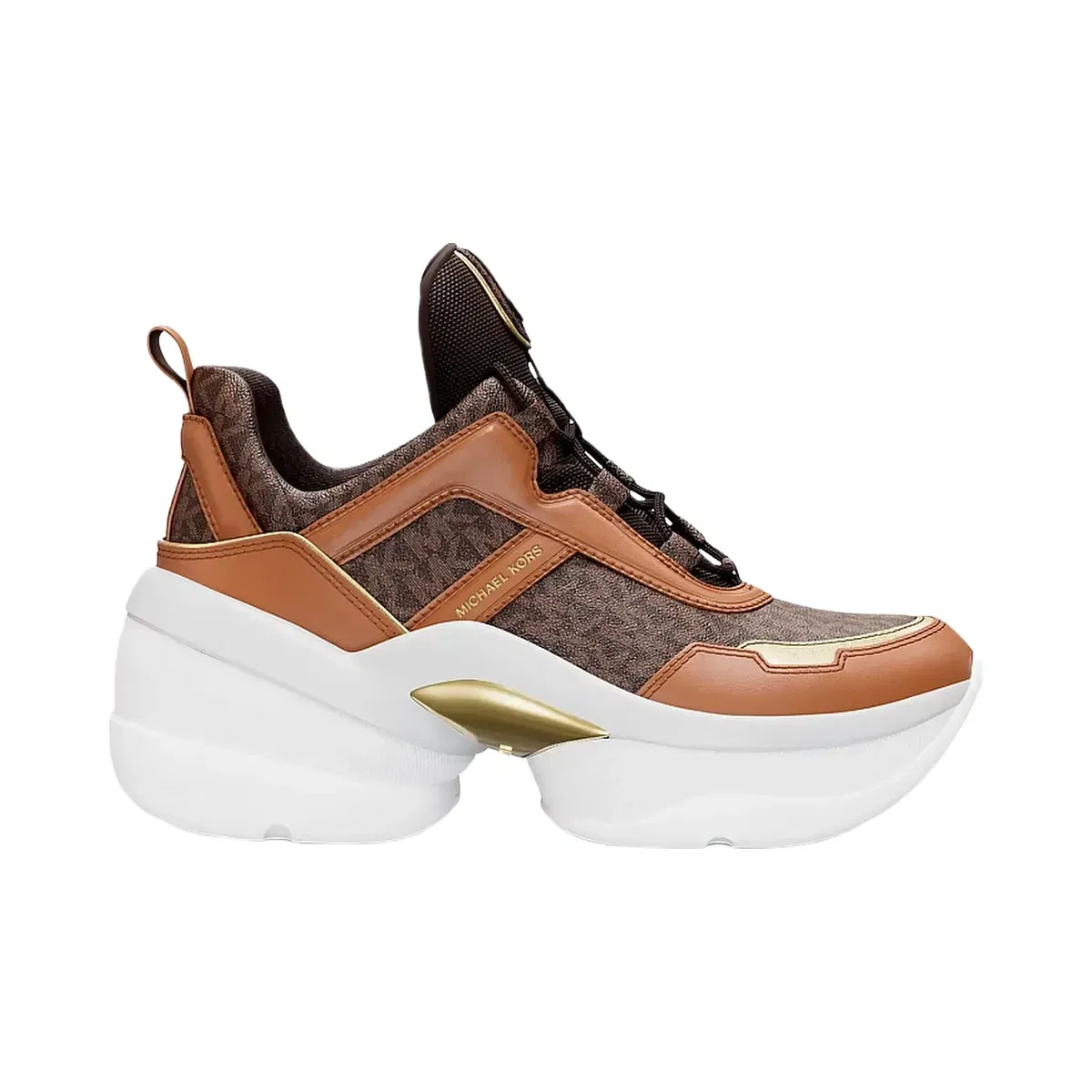 Michael Kors Olympia Signature Logo Trainer Brown Multi