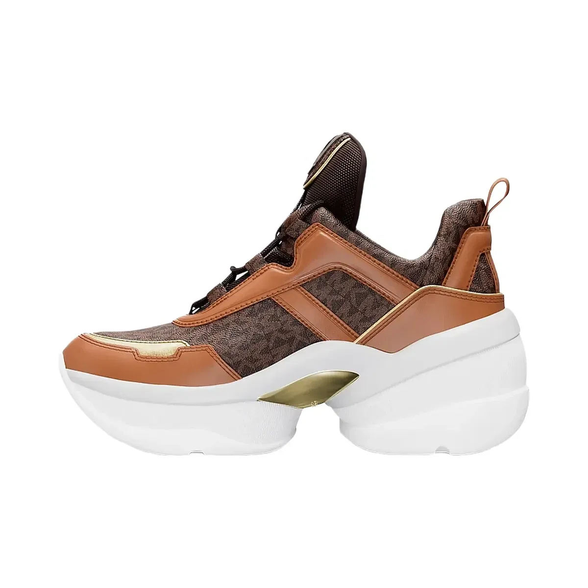 Michael Kors Olympia Signature Logo Trainer Brown Multi