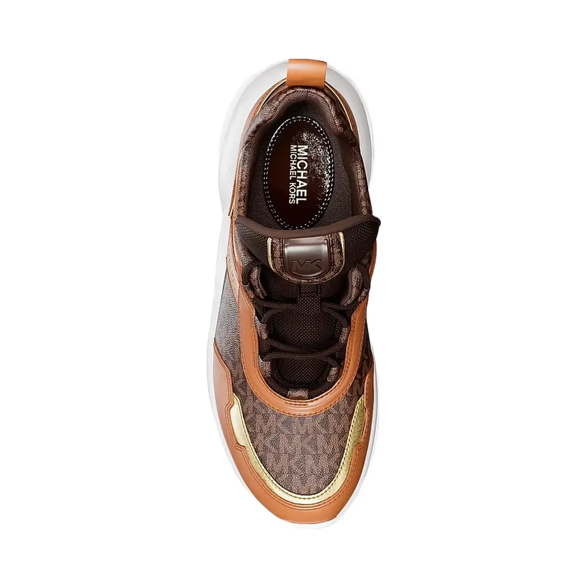 Michael Kors Olympia Signature Logo Trainer Brown Multi