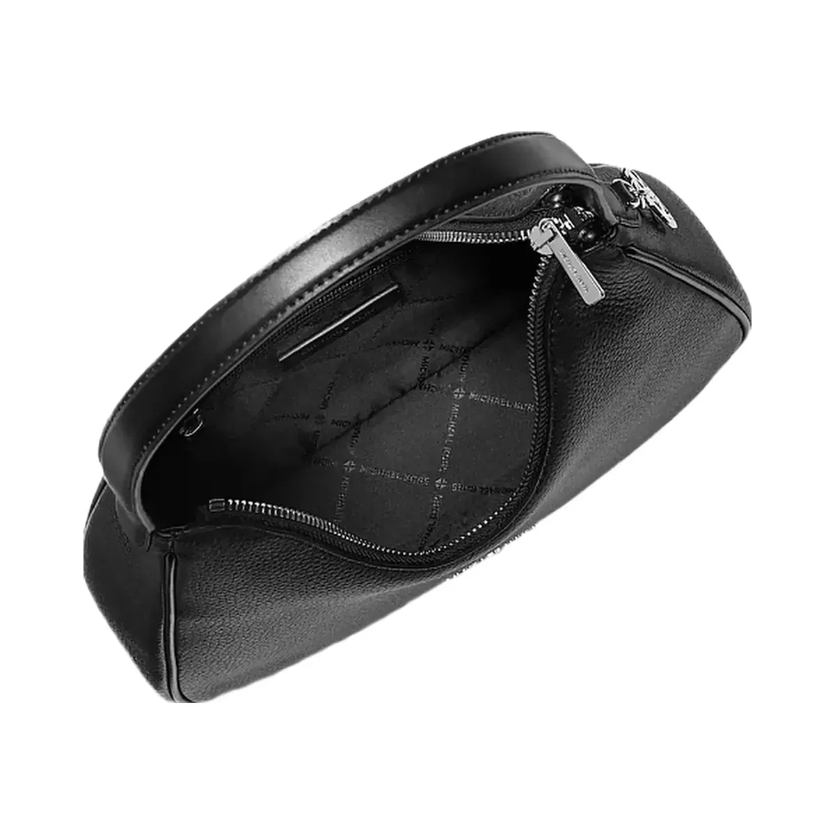 Michael Kors Nayla Small Pebbled Leather Hobo Shoulder Bag Black