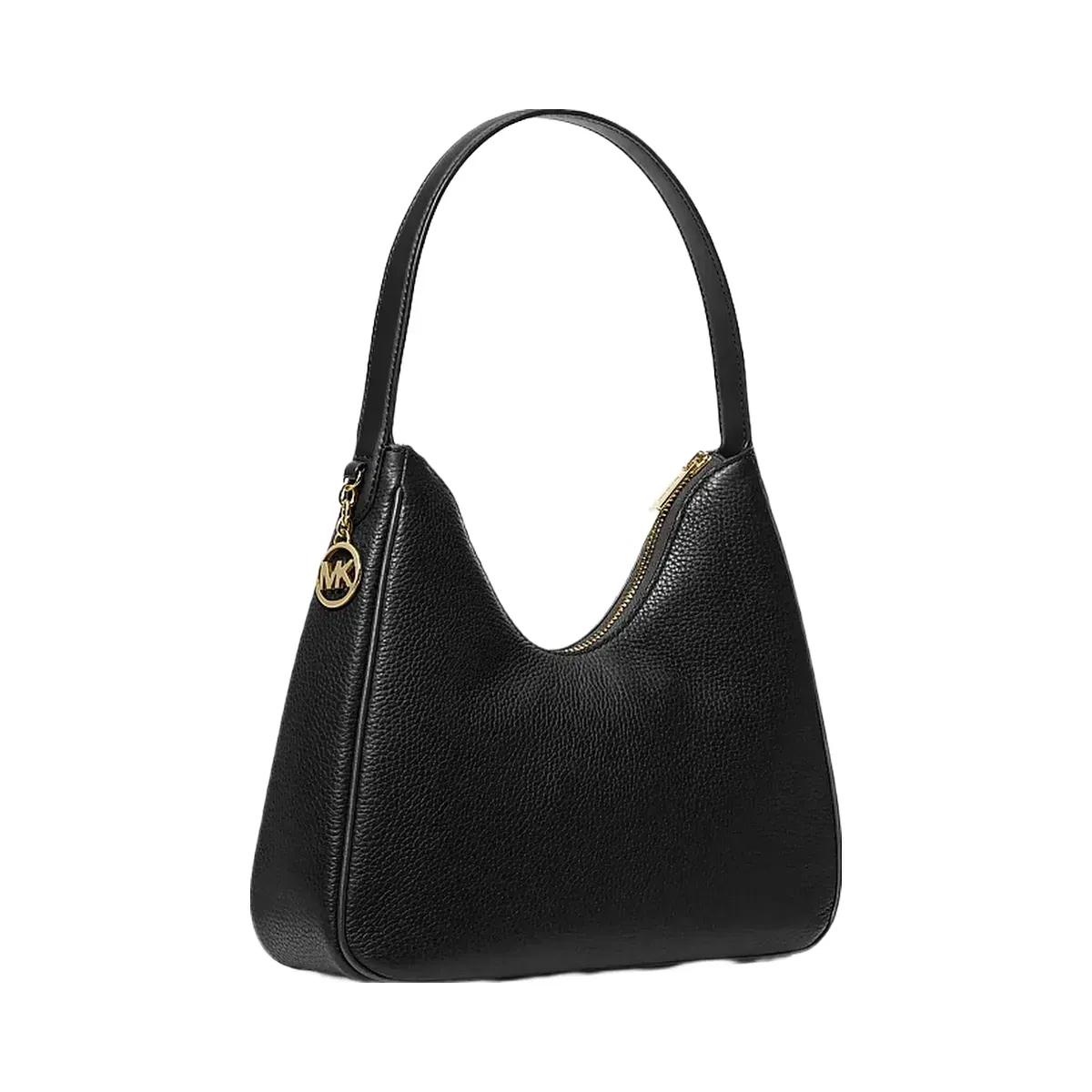 Michael Kors Nayla Small Pebbled Leather Hobo Shoulder Bag Black