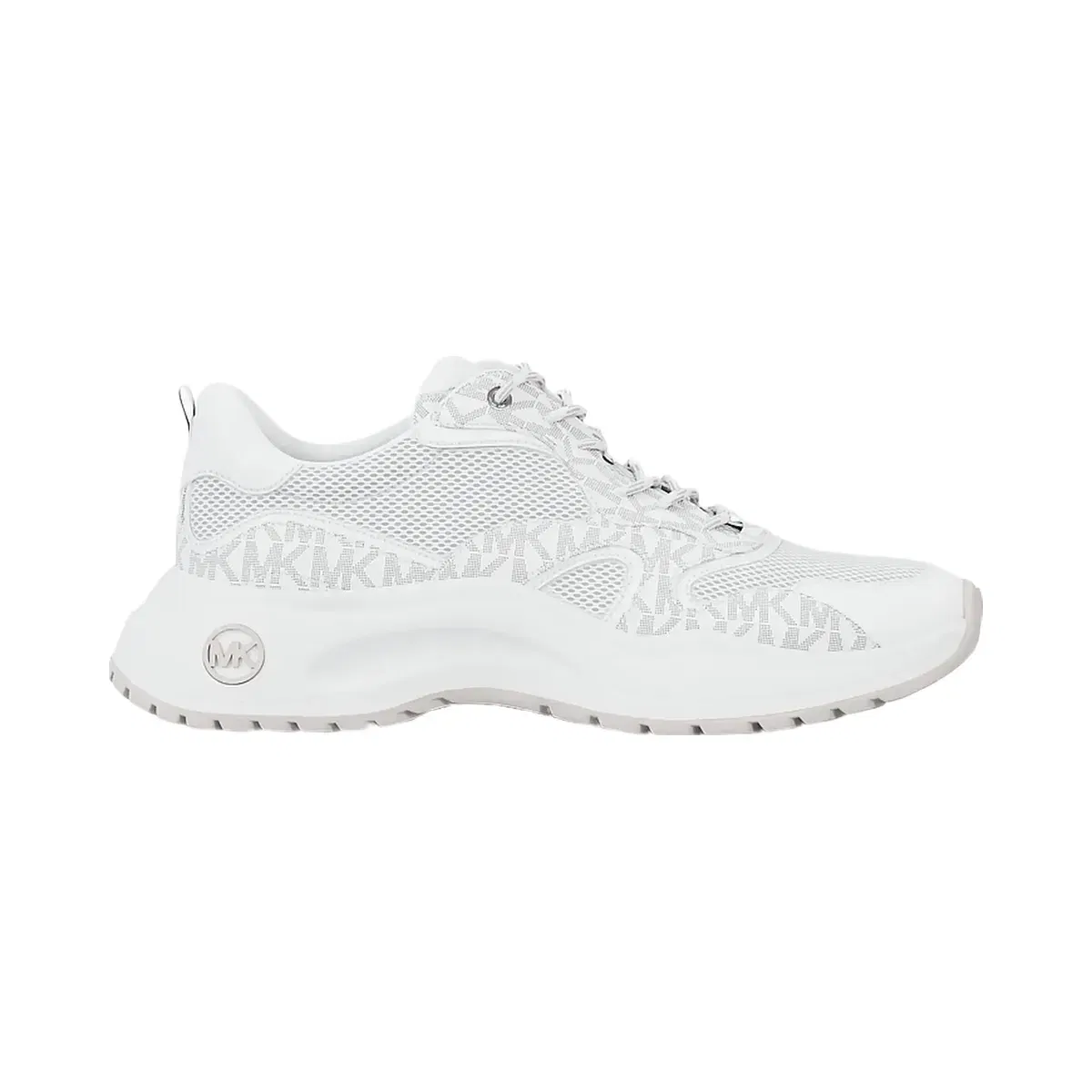 Michael Kors Levie Mixed-Media Trainer Optic White