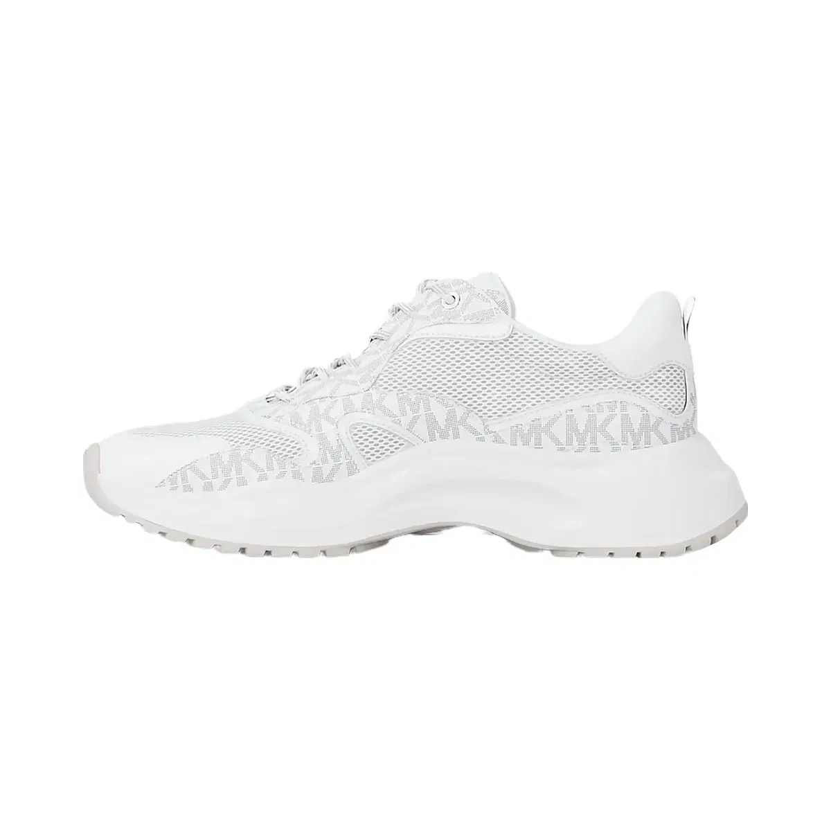 Michael Kors Levie Mixed-Media Trainer Optic White