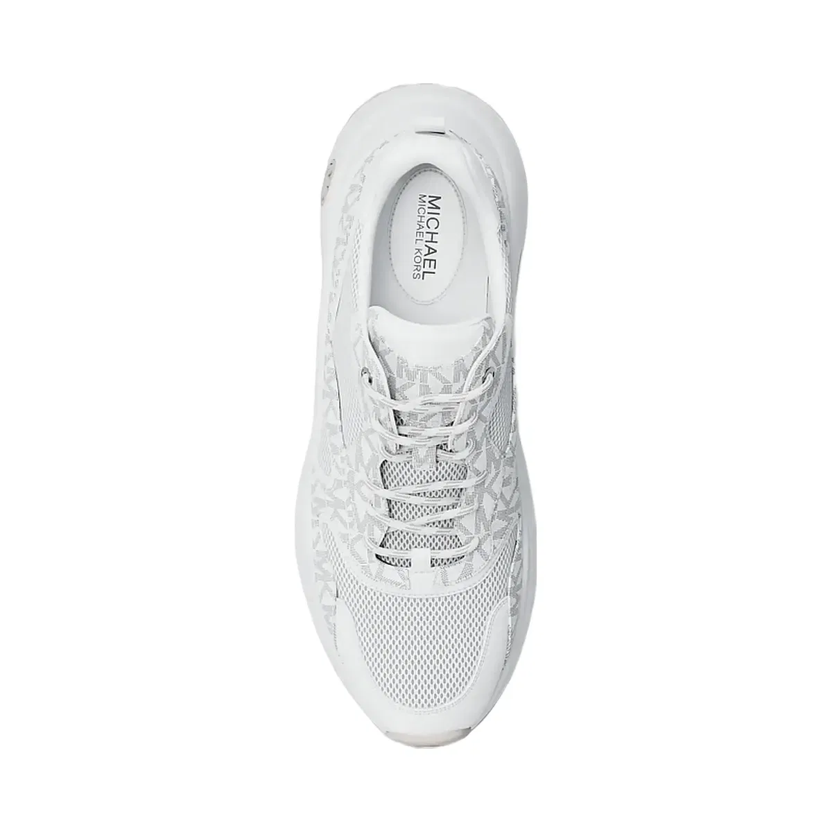 Michael Kors Levie Mixed-Media Trainer Optic White