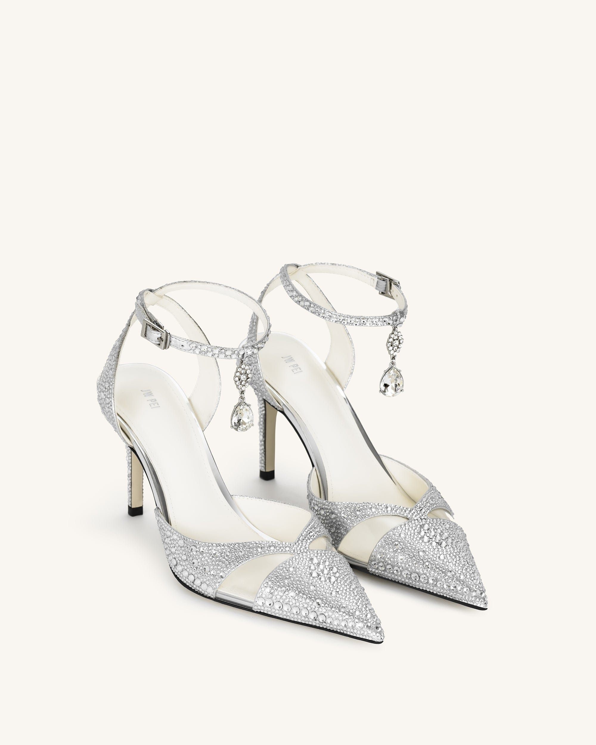 Jw Pei Haidi Artificial Crystal Pumps Silver