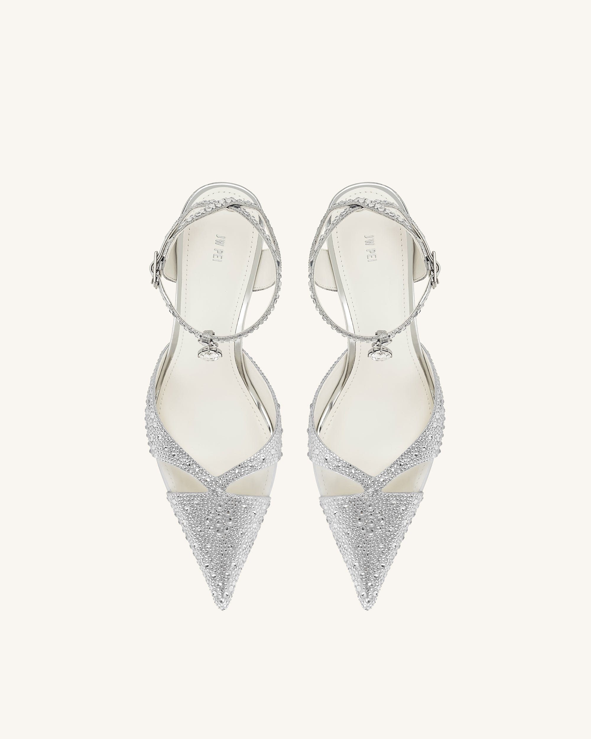 Jw Pei Haidi Artificial Crystal Pumps Silver