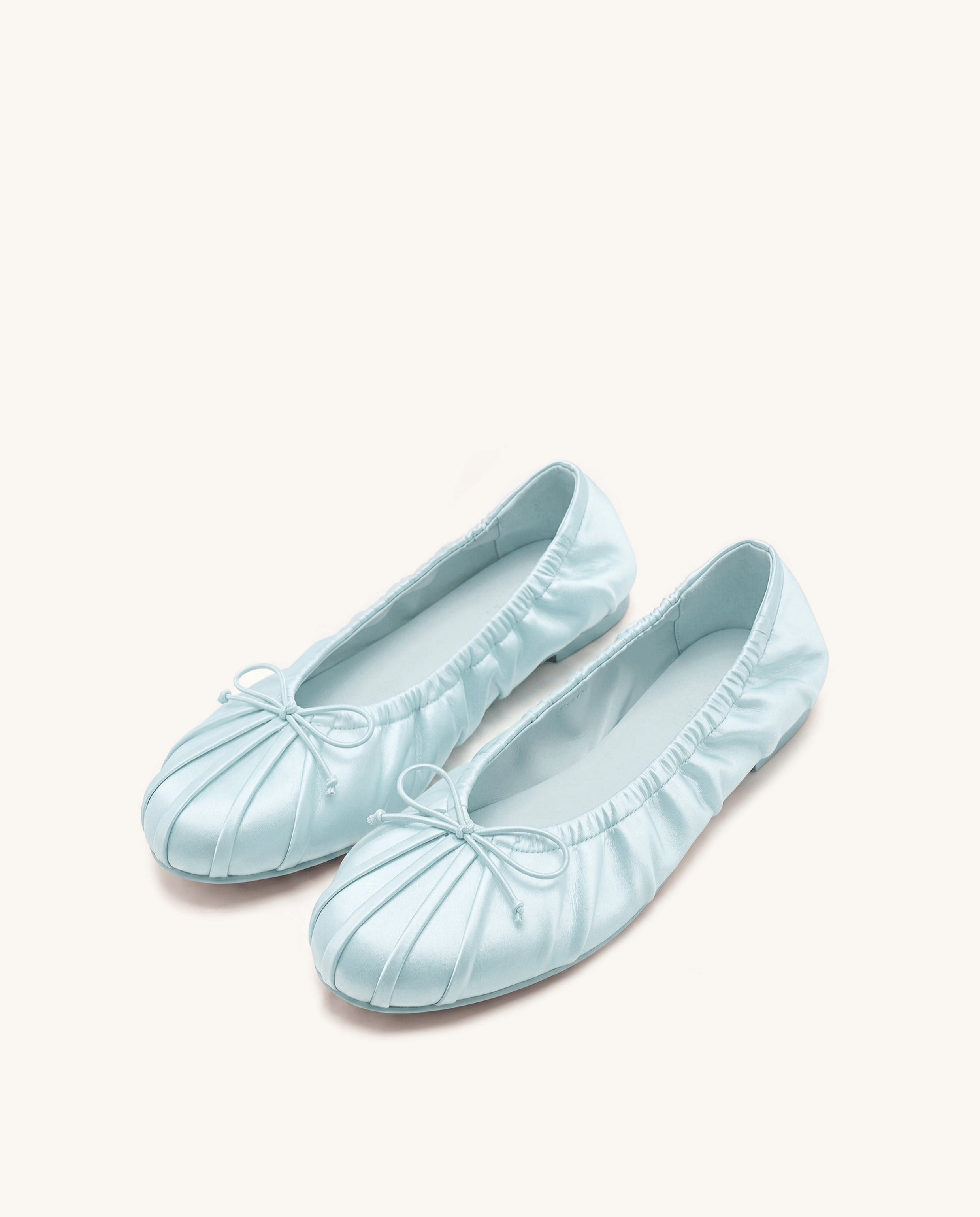 Jw Pei Solenne Ruched Drawstring Satin Ballet Flats Blue