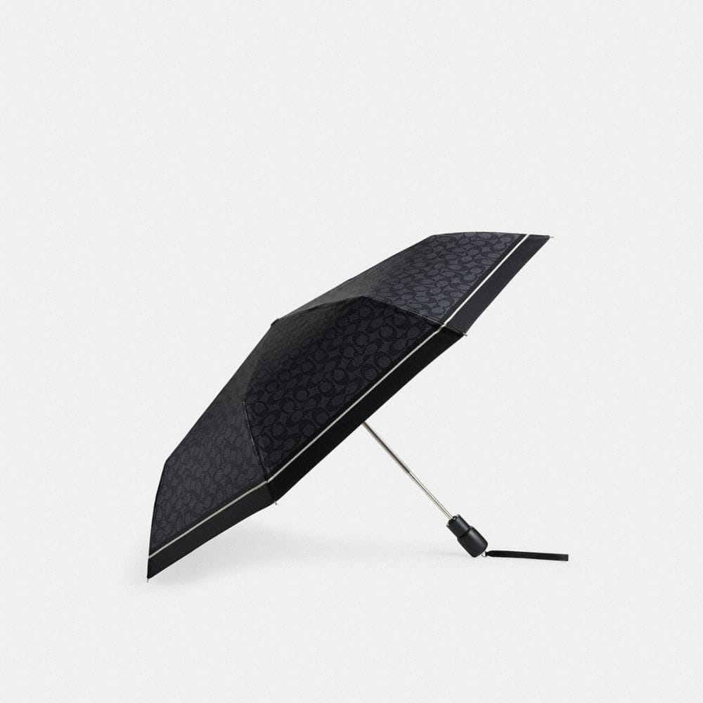 Coach Signature Umbrella Silver Charcoal Multi