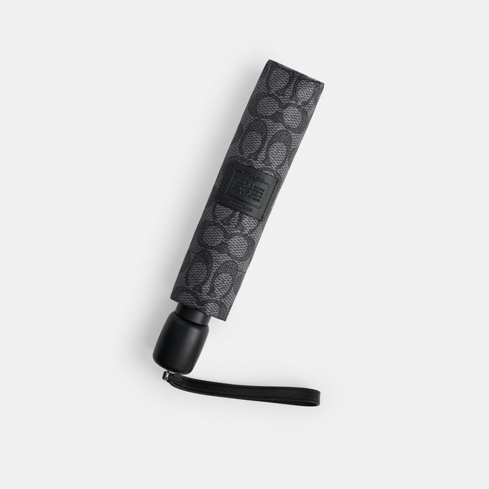 Coach Signature Umbrella Silver Charcoal Multi