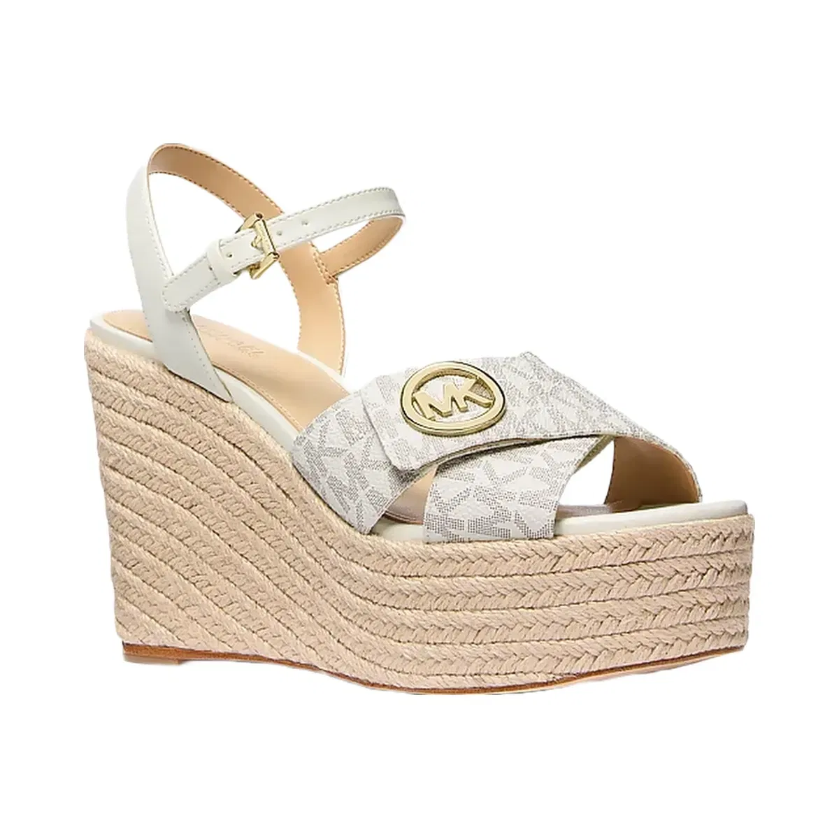 Michael Kors Hannah Signature Logo Wedge Sandal Vanilla