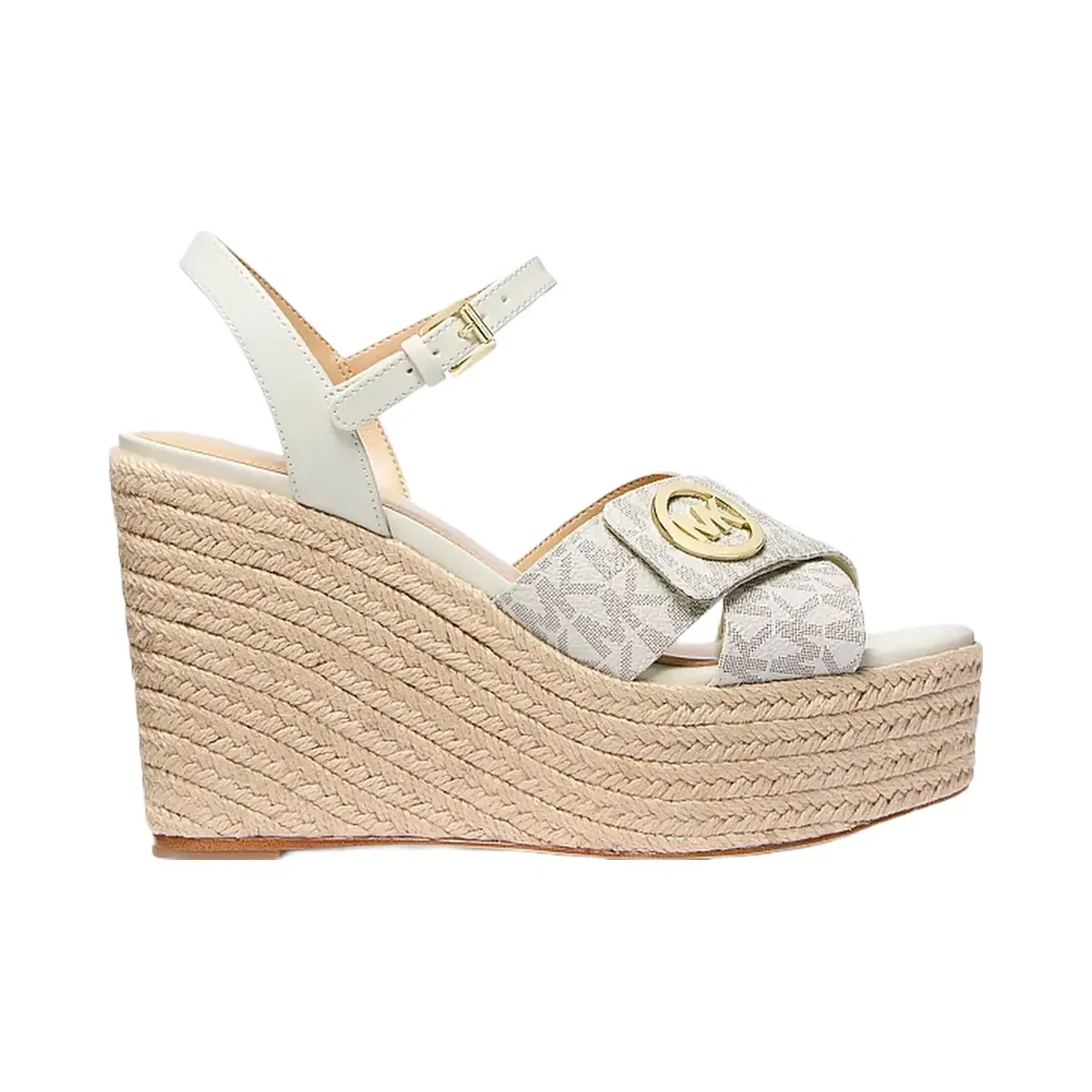 Michael Kors Hannah Signature Logo Wedge Sandal Vanilla