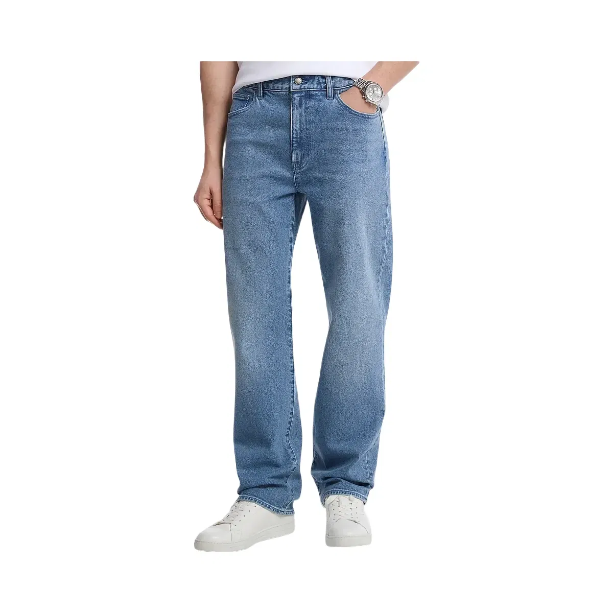 Michael Kors Finn Straight-Fit Denim Jeans Angel Blue Wash