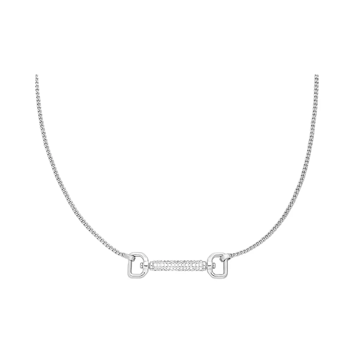 Michael Kors Pavé Horsebit Necklace Silver