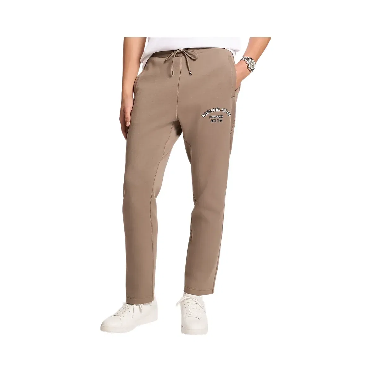 Michael Kors Logo Cotton Blend Joggers Mushroom